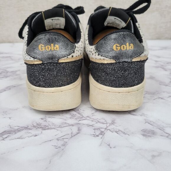 Gola Classics Women's Superslam Sneakers Black Gold Animal Print - Picture 8 of 15